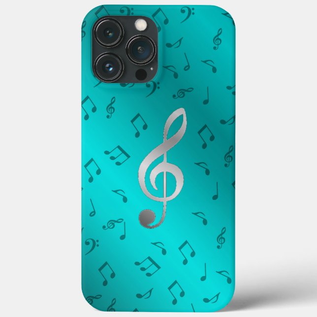 notas musicais prateadas caixa de otter OtterBox c (Verso)