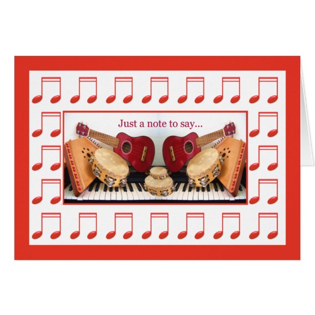 NOTAS MÚSICAS ~ Cartão (Frente horizontal)