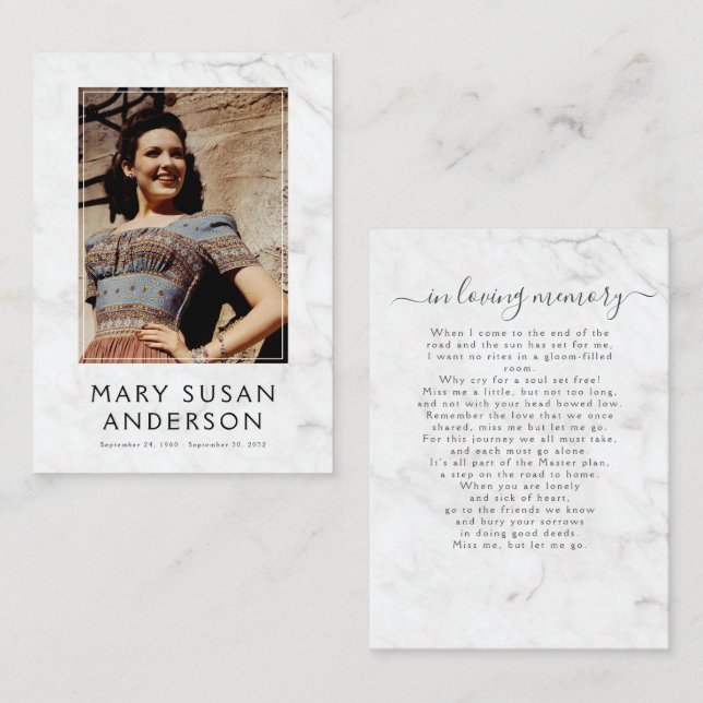 Notas No Adoro Memória Simples Cartão de Poema de Foto M (Frente/Verso)