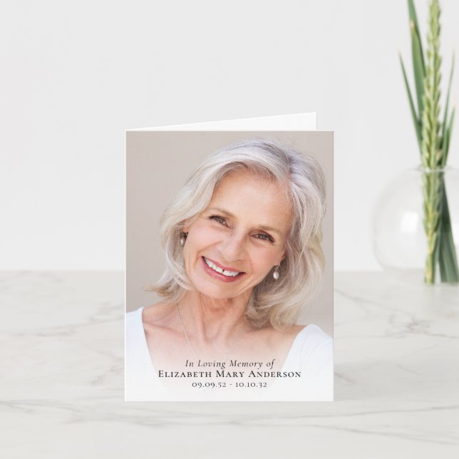 Notas No Amor Memória Dobrada Cartão De Oração Memorial (Frente)