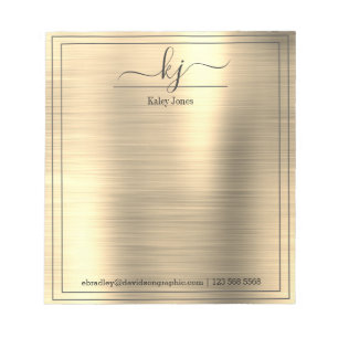 Notas Nome Personalizado Dourado   Da Mesa Do Bloco De N