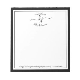 Notas Nome Personalizado Preto | Da Mesa Do Bloco De Not