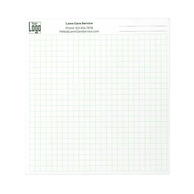 Notas Nota da Empresa Logo Verde Simples Grade Bloco de  (Frente)
