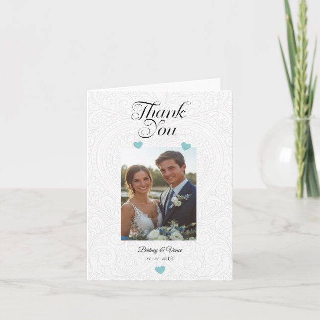 Notas Obrigado - Cartão de Casamento (Frente)