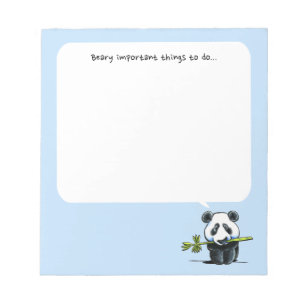 Notas Panda c/ Bloco de Anotações Azul