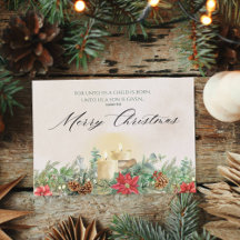 Para nós, uma criança é um cartão de Natal dobrado