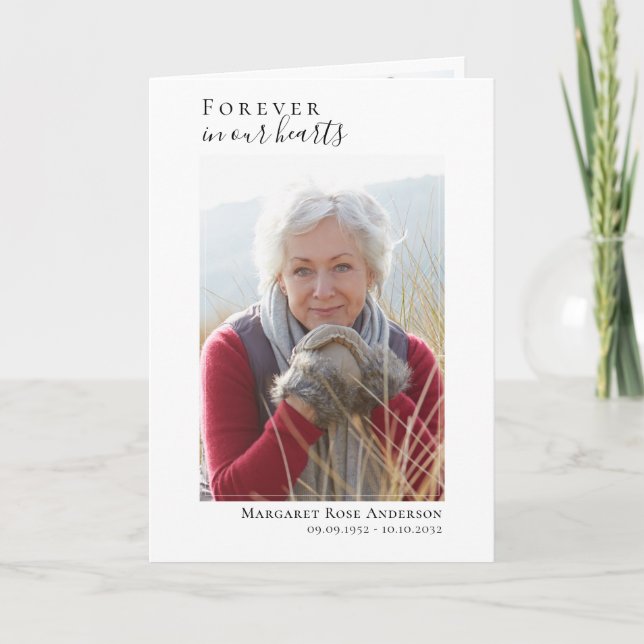 Notas Para sempre no nosso coração Cartão Memorial de Fo (Frente)