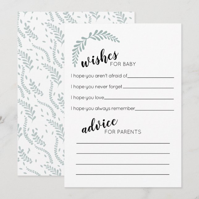 Notas Pedido de boas-vindas e cartão de aconselhamento (Frente/Verso)