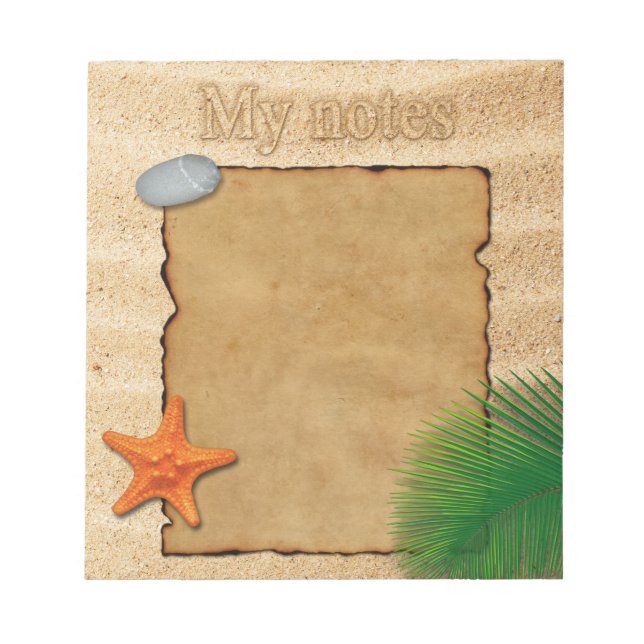 Notas Pergaminho na areia "Minhas notas" - Bloco de nota (Frente)