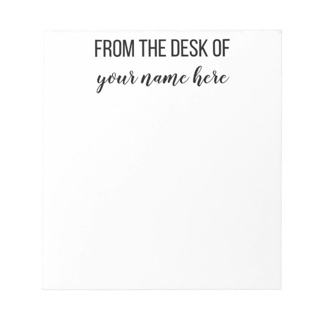 Notas Personalizado a partir da secretária do Bloco de n (Frente)