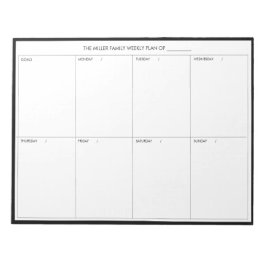 Notas Planejador Semanal Minimalista Moderno Bloco de No