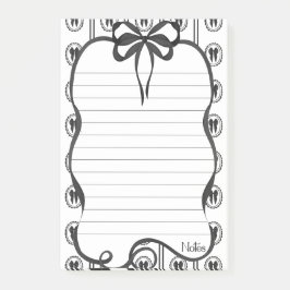 Notas Preto com Laço 4x6 Bloco de Notas Adesivas