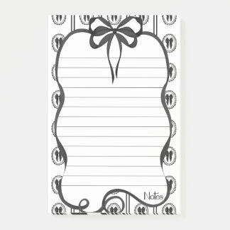 Notas Preto com Laço 4x6 Bloco de Notas Adesivas