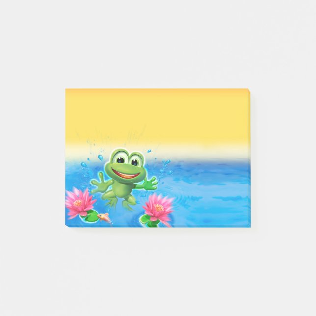 Notas Pulando o bloco da nota de post-it do sapo (Frente)