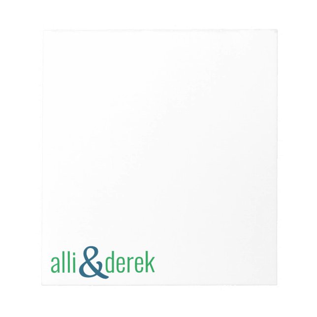 Notas Qualquer Cores - Bloco de Casais de Nomes (Frente)