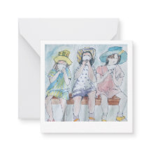 Raparigas De Cartão De Aniversário Com Sorvete