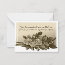 Notas Rosas Cartão de condolências da ramificação do Buq