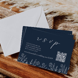Notas RSVP de Casamento Azul do marinho | Cartão de gabi