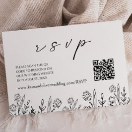 Notas RSVP de Casamento Floral Negro | Cartão de gabinet