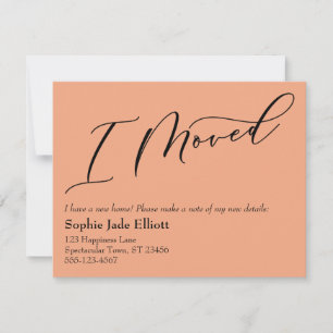 Notas Salmão Elegante Simples Eu Movi Um Novo Cartão De 