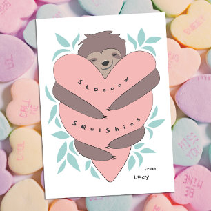 Notas Sloth Squishies Mini Kids Cartão de São Valentim R