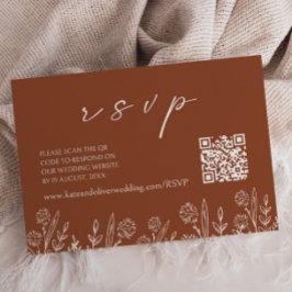 Notas Terracotta Wedding RSVP | Cartão de gabinete de có