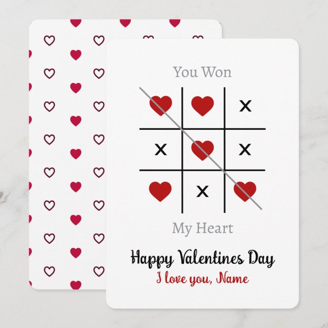 Notas Tic-Tac-Toe: Você ganhou meu Cartão de Dia do Namo (Frente/Verso)