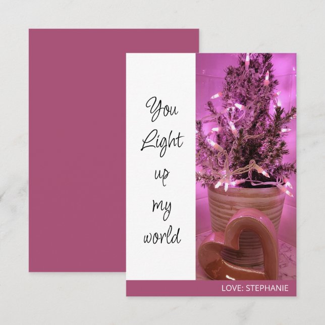 Notas Você Ilumina Meu Mundo Cartão de Dia dos Namorados (Frente/Verso)