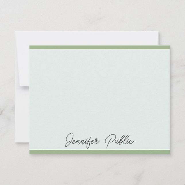 Note Cards Modern Elegant Script Name Modelo (Frente)