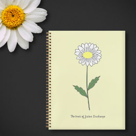 Notebook amarelo margarida botânico