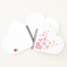 Notebook Ame Heart Shaple Spiral Bound