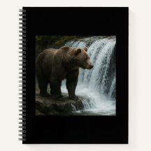 Notebook Bear Waterfall Soft Cobrir Spiral Bound