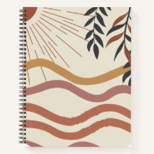 Notebook Boho Chic Spiral | Desenho de padrão artí