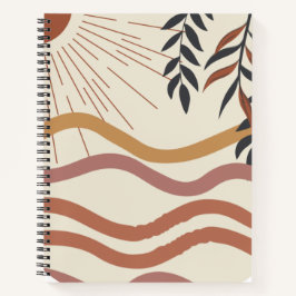 Notebook Boho Chic Spiral | Desenho de padrão artí
