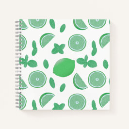 Notebook Botânico com Limão desenhado à Mão e Pont