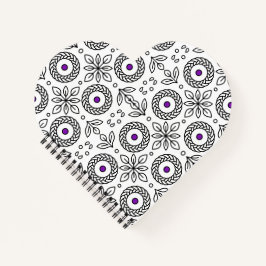 Notebook Braided Mandala e Leaf Motif Spiral