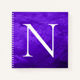 Notebook branco roxo inicial personalizado monogra