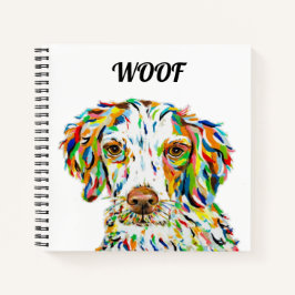 Notebook Brittany Spaniel Dog Square