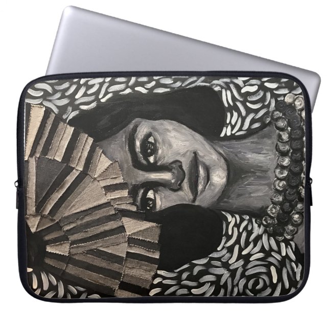 Notebook Capa de Neoprene para Eletrônicos com Retrato Artí (Frente)