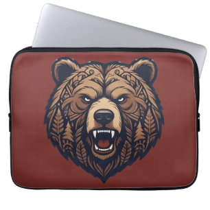 Notebook Capa Inteligente para iPad Bear Head Wild Tribal A