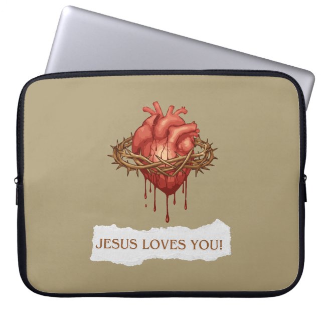 Notebook Capa para Portátil com Frase "Jesus Ama Você" (Frente)