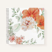 Notebook com aquarela floral