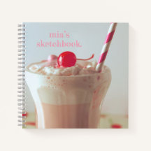 Notebook com esboço espiral personalizável do Milk
