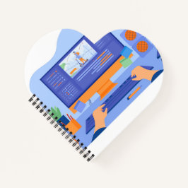 Notebook com Forma de Coração Spiral