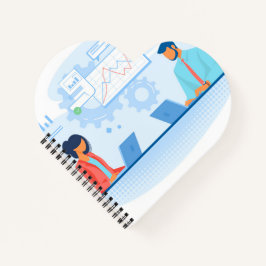 Notebook com Forma de Coração Spiral