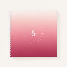 Notebook com Iniciais de Gradação Rosa
