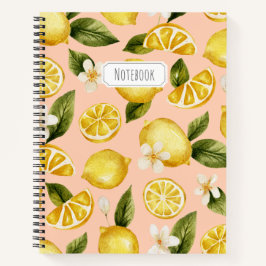 Notebook com limão de aquarela