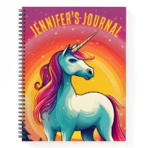 Notebook com nome colorido do Diário Rainbow Unico