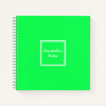 Notebook com regras universitárias | Neon Green | 