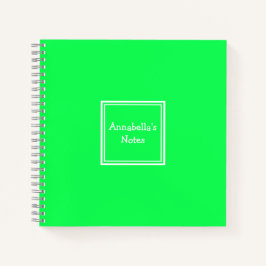 Notebook com regras universitárias | Neon Green | 